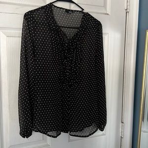 Black and white star blouse